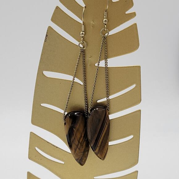 Women's Arrowhead Drop Dangle Earrings Tiger Eye Wire Hook Fashion Jewelry - Picture 5 of 5